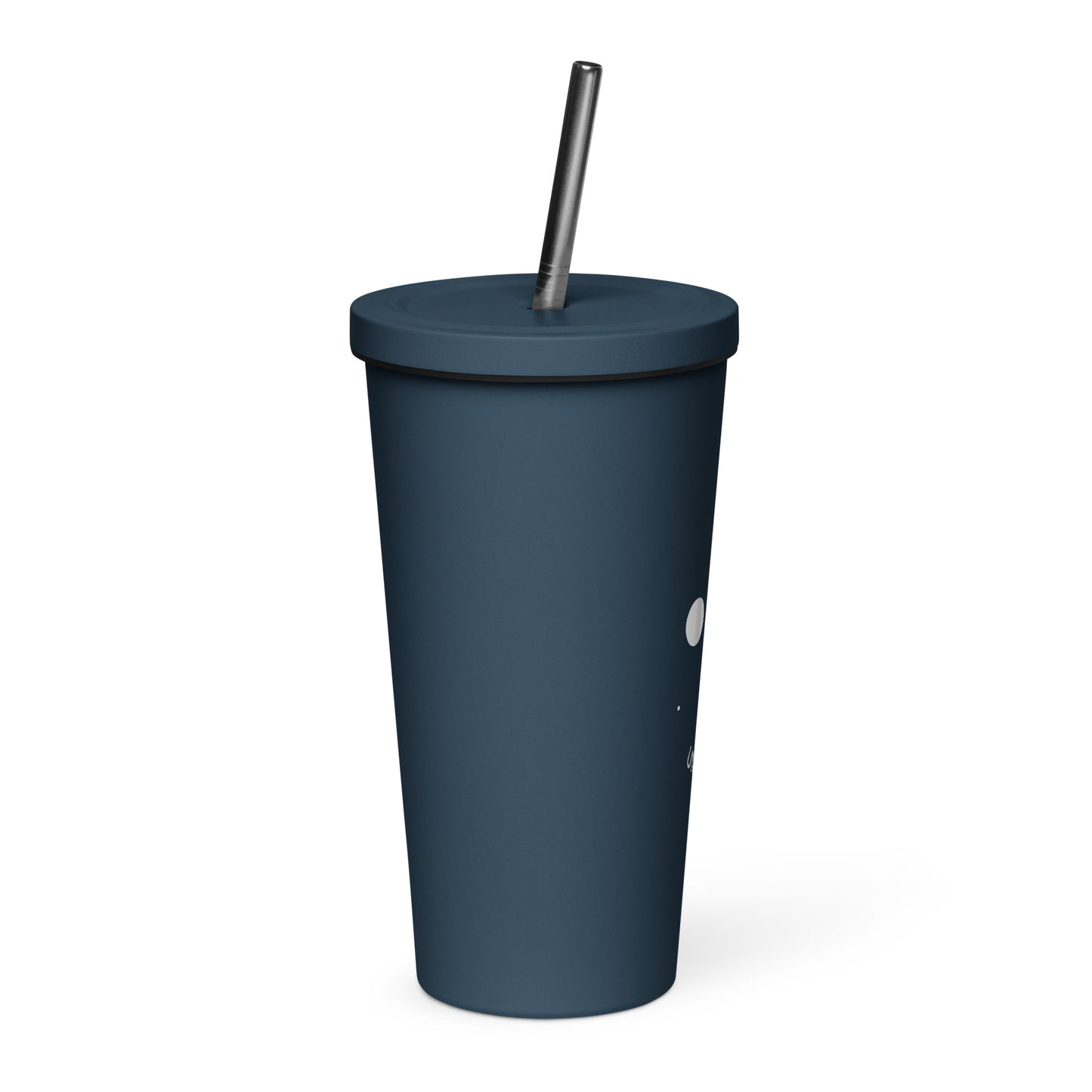 Insulated tumbler with a straw